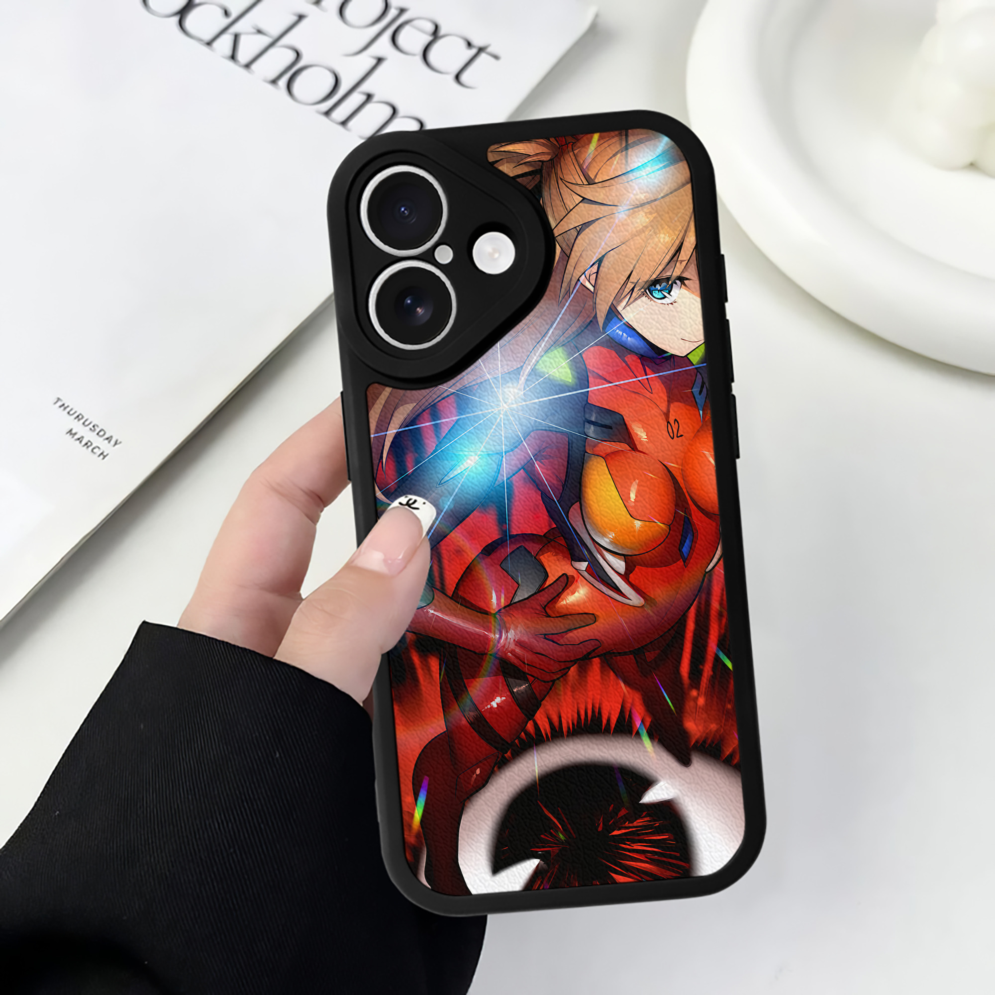 （画像用） EVA 新世紀エヴァンゲリオン 【iPhone 16シリーズ対応】シリコンスマホケース（レザー調） 材質：シリコン